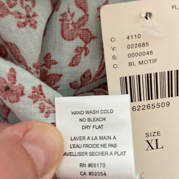 ANTHROPOLOGIE BLUE TASSEL COTTON TRINA BOW SLIGHTLY CROPPED BLOUSE SIZE XL - Picture 6 of 7